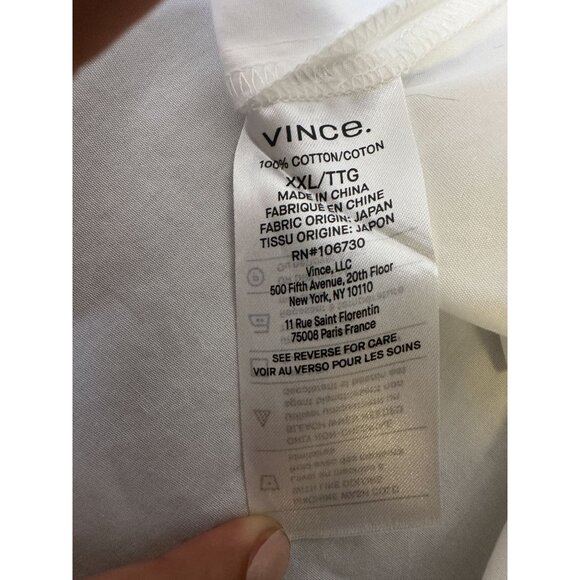 Vince White Button-Up Collared Blouse w/Long Sleeves Size XXL - Picture 8 of 9